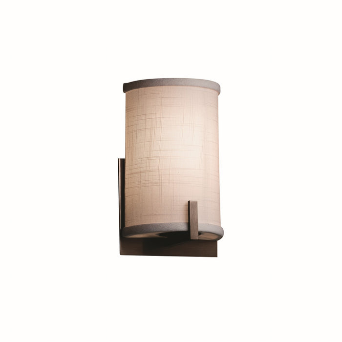 Justice Designs FAB-5531-WHTE-DBRZ One Light Wall Sconce, Dark Bronze