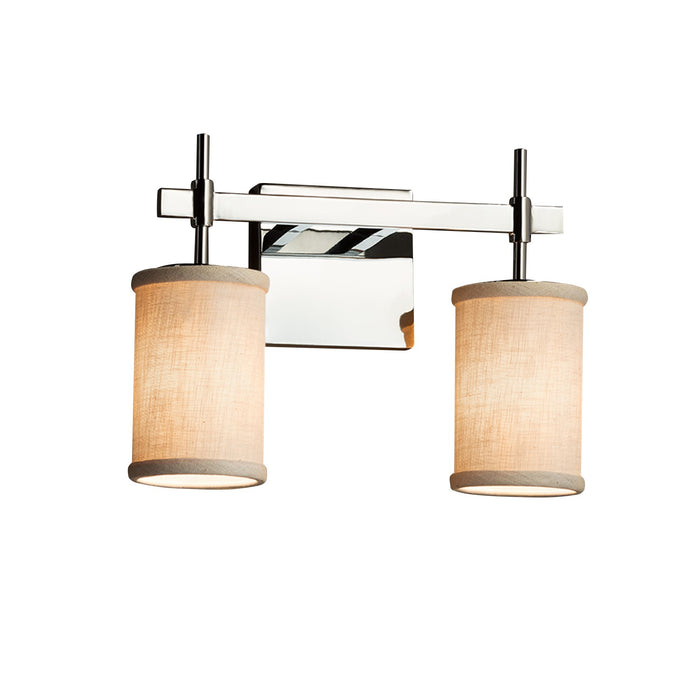 Justice Designs FAB-8412-10-CREM-CROM Two Light Bath Bar, Polished Chrome