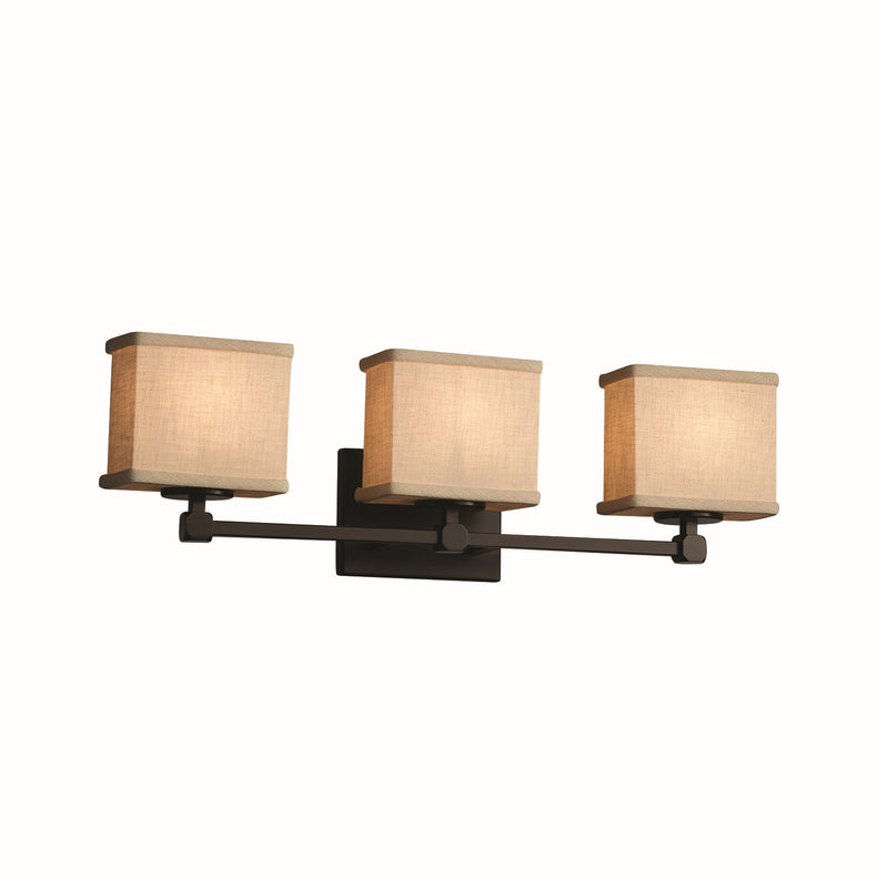 Justice Designs FAB-8423-55-CREM-DBRZ Three Light Bath Bar, Dark Bronze