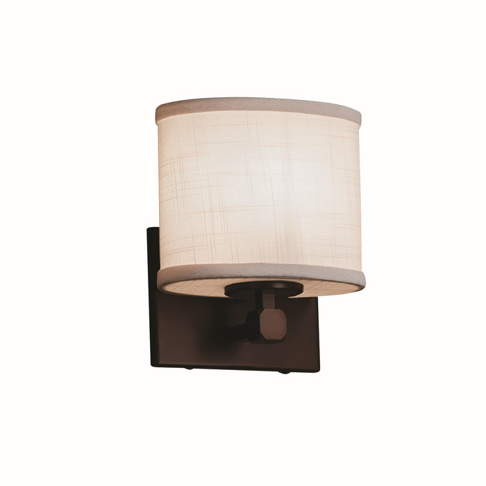 Justice Designs FAB-8427-30-WHTE-DBRZ One Light Wall Sconce, Dark Bronze
