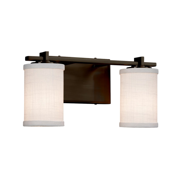 Justice Designs FAB-8442-10-WHTE-DBRZ Two Light Bath Bar, Dark Bronze