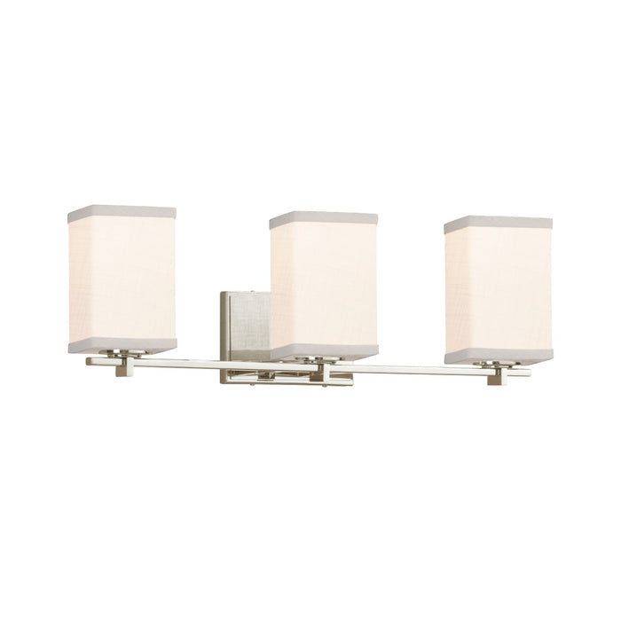 Justice Designs FAB-8443-15-WHTE-NCKL-LED3-2100 LED Bath Bar, Brushed Nickel