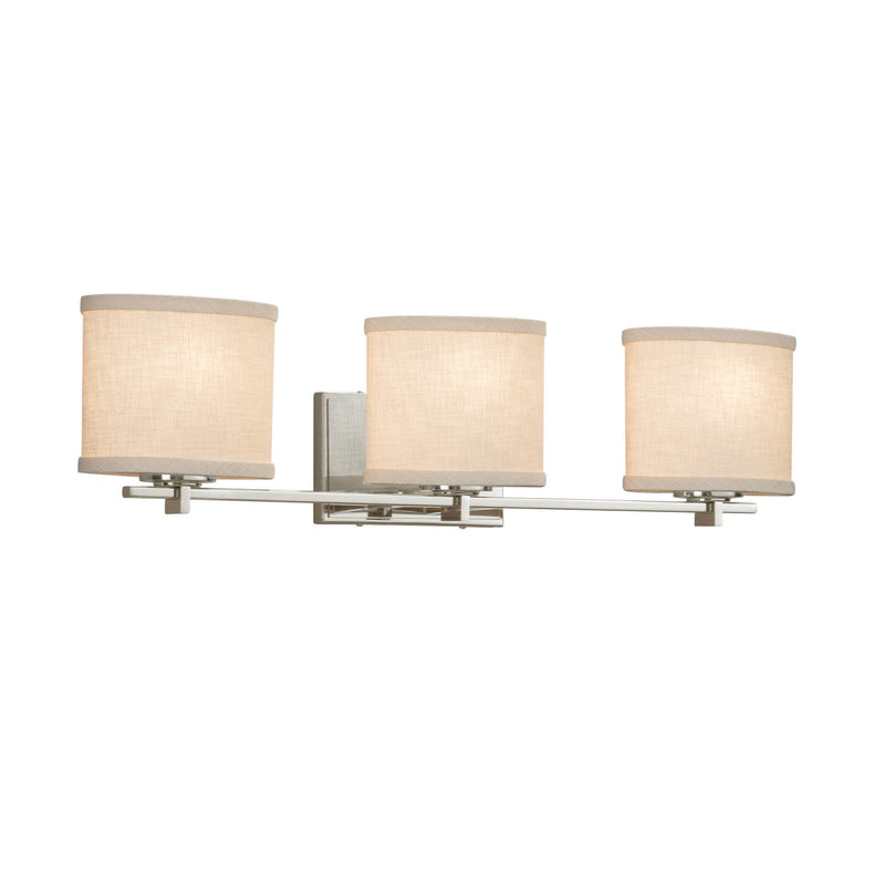 Justice Designs FAB-8443-30-CREM-NCKL Three Light Bath Bar, Brushed Nickel