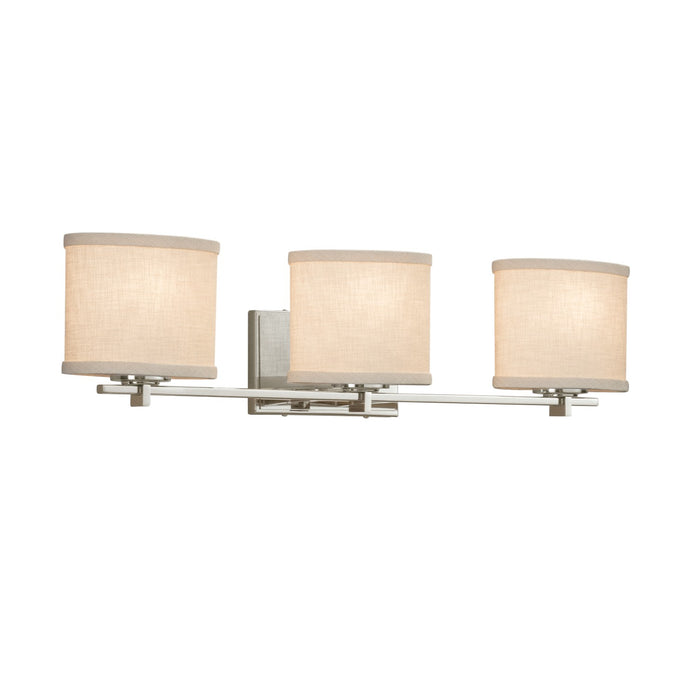 Justice Designs FAB-8443-30-CREM-NCKL Three Light Bath Bar, Brushed Nickel