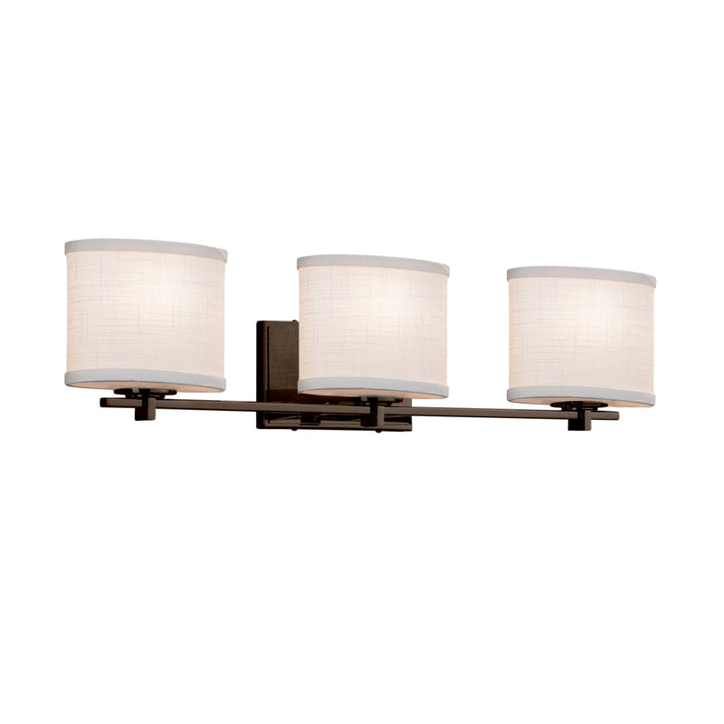 Justice Designs FAB-8443-30-WHTE-DBRZ Three Light Bath Bar, Dark Bronze