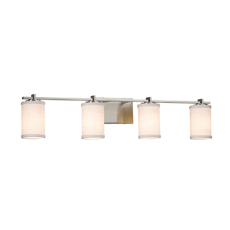 Justice Designs FAB-8444-10-WHTE-NCKL-LED4-2800 LED Bath Bar, Brushed Nickel