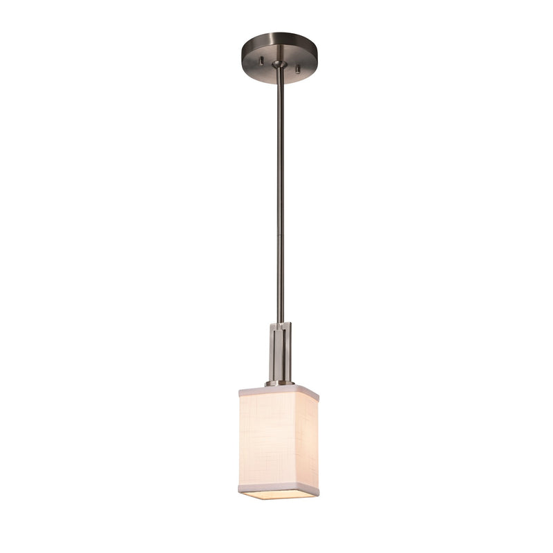 Justice Designs FAB-8445-15-WHTE-NCKL-LED1-700 LED Pendant, Brushed Nickel