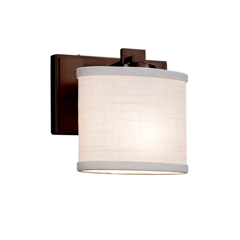 Justice Designs FAB-8447-30-WHTE-DBRZ One Light Wall Sconce, Dark Bronze