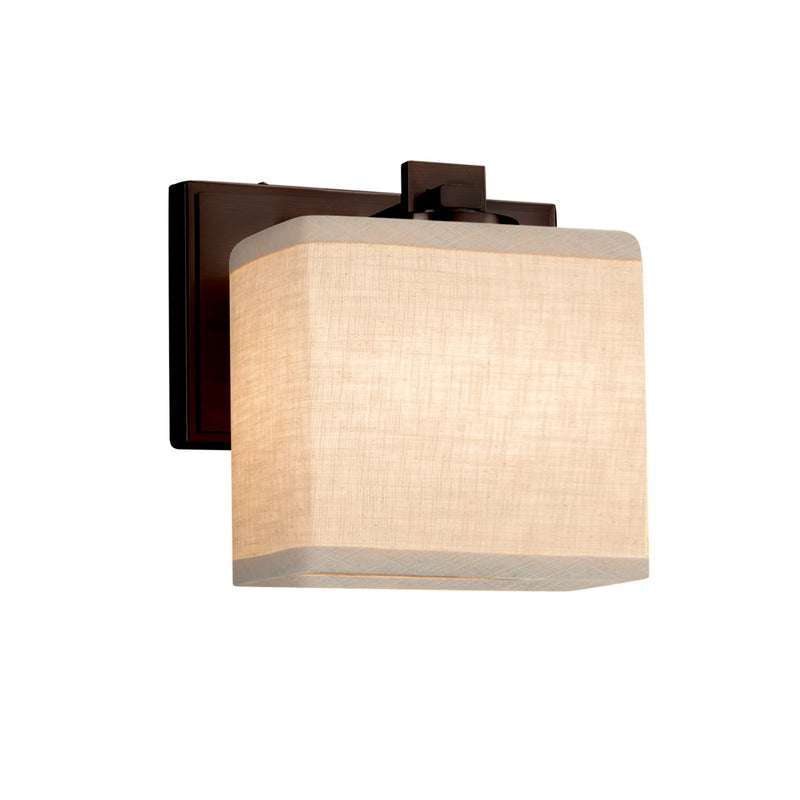 Justice Designs FAB-8447-55-CREM-DBRZ One Light Wall Sconce, Dark Bronze