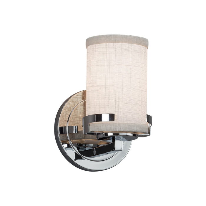 Justice Designs FAB-8451-10-WHTE-CROM-LED1-700 LED Wall Sconce, Polished Chrome
