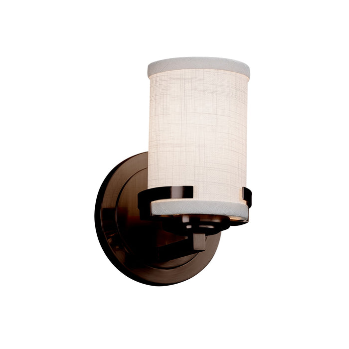 Justice Designs FAB-8451-10-WHTE-DBRZ One Light Wall Sconce, Dark Bronze