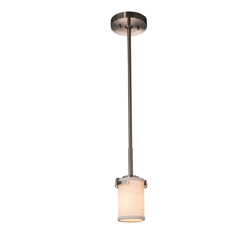 Justice Designs FAB-8455-10-WHTE-NCKL-LED1-700 LED Pendant, Brushed Nickel