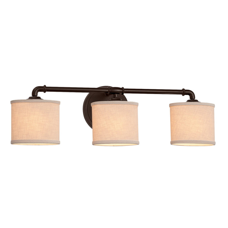Justice Designs FAB-8463-30-CREM-DBRZ Three Light Bath Bar, Dark Bronze