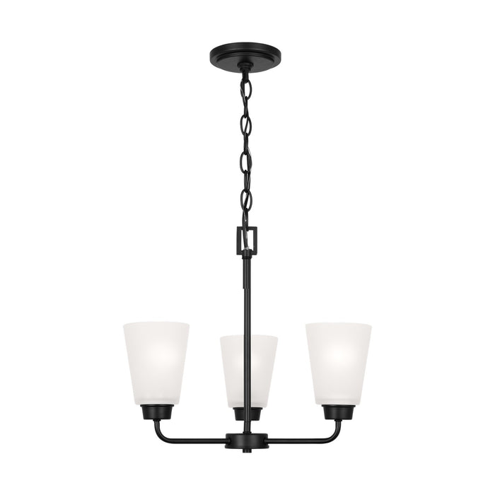 Generation Lighting 3115203-112 Three Light Chandelier, Midnight Black