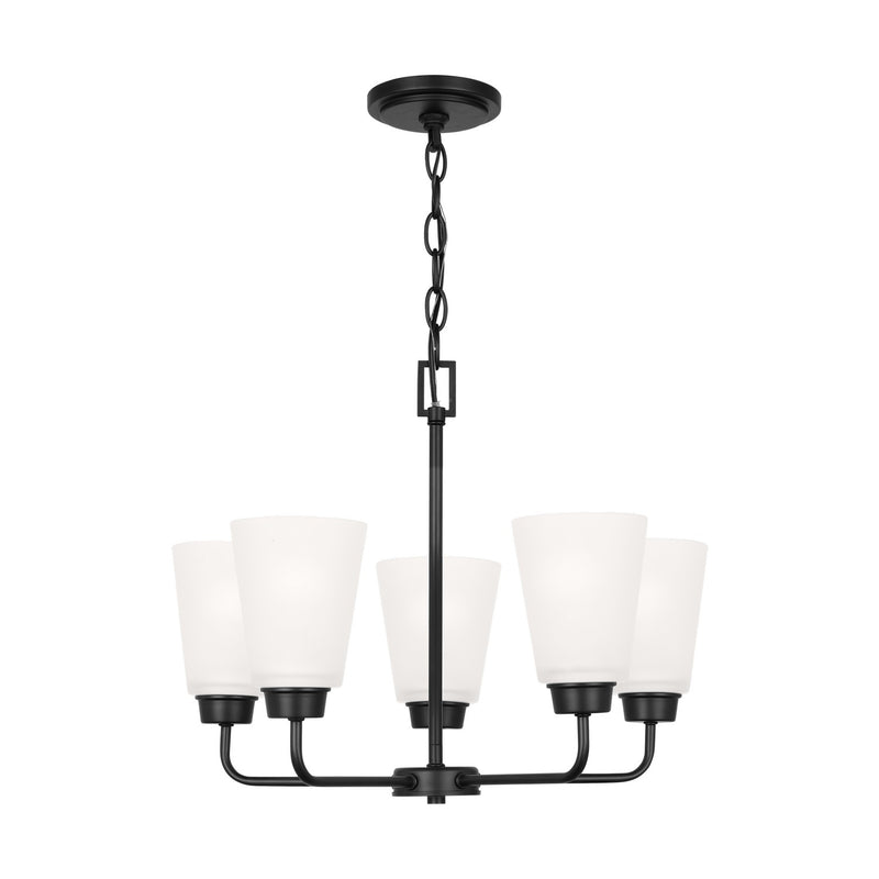 Generation Lighting 3115205-112 Five Light Chandelier, Midnight Black