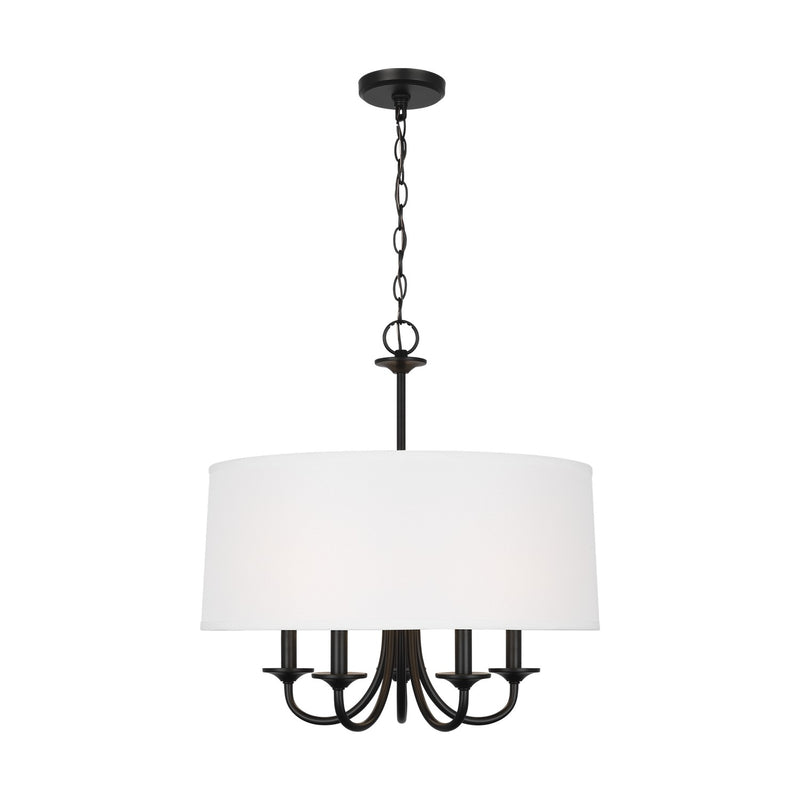 Generation Lighting 3320205-112 Five Light Chandelier, Midnight Black