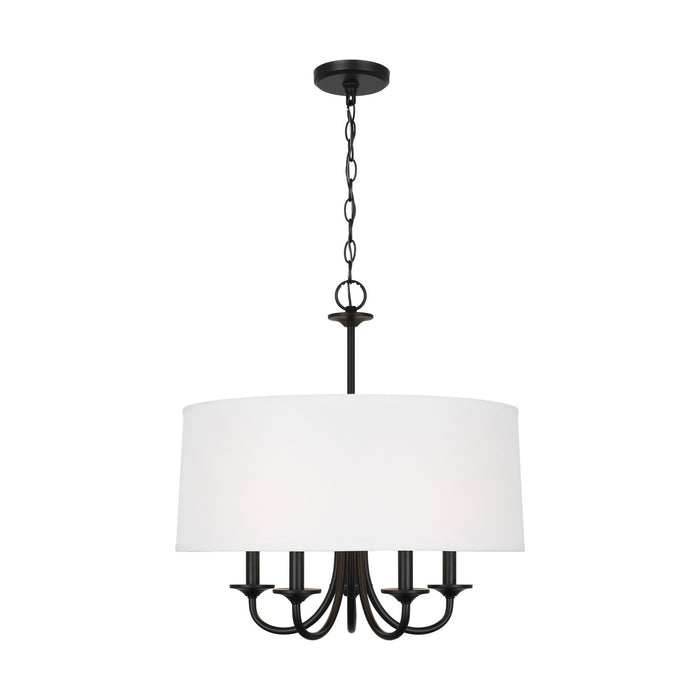 Generation Lighting 3320205-112 Five Light Chandelier, Midnight Black