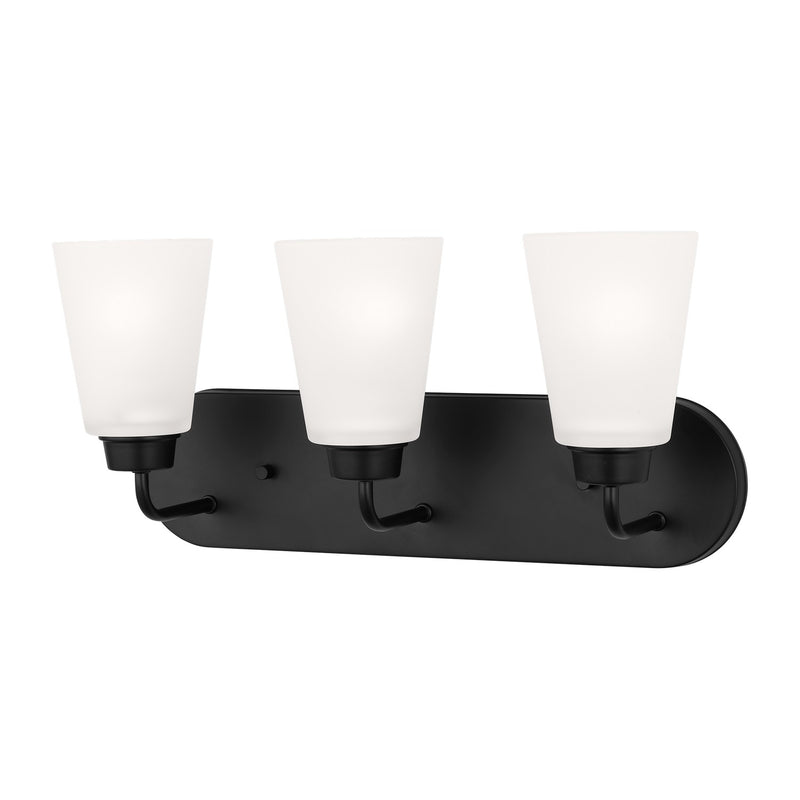 Generation Lighting 4415203-112 Three Light Wall / Bath, Midnight Black