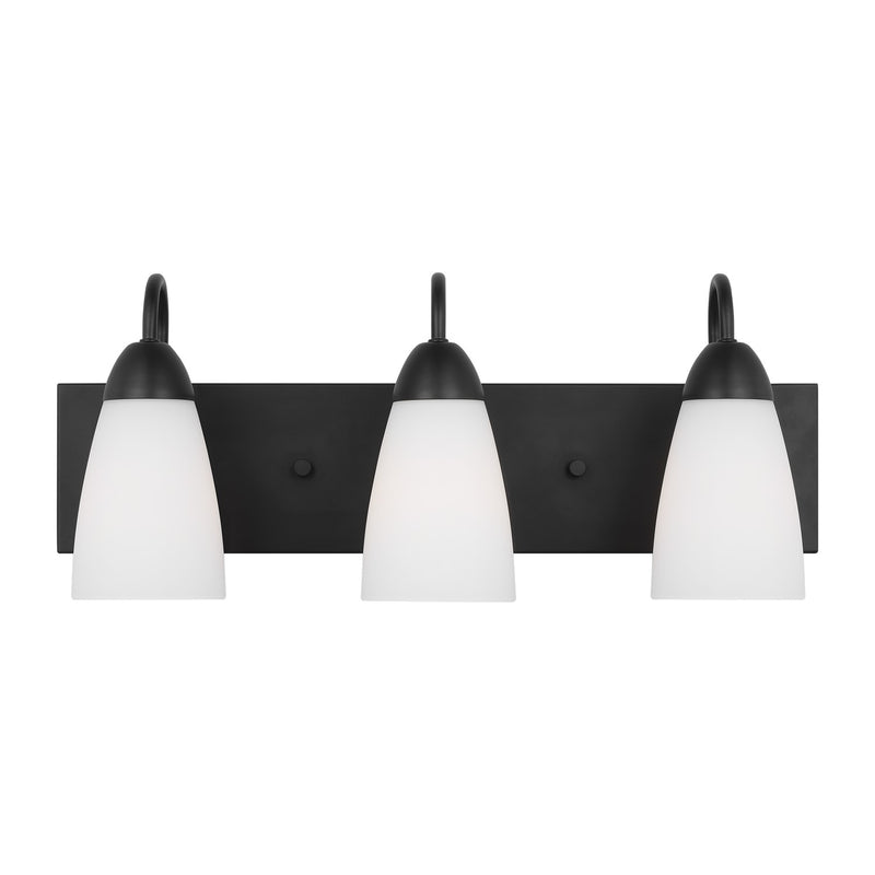 Generation Lighting 4420203-112 Three Light Wall / Bath, Midnight Black