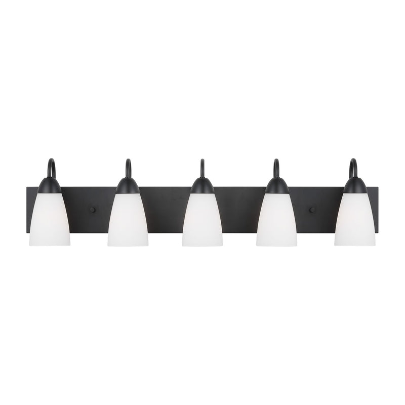 Generation Lighting 4420205-112 Five Light Wall / Bath, Midnight Black