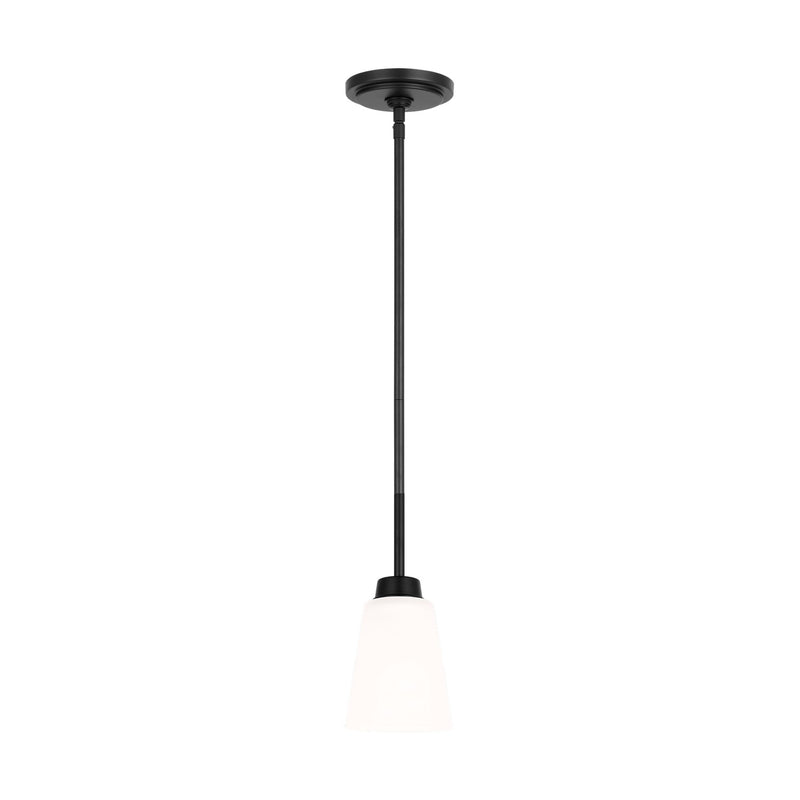 Generation Lighting 6115201-112 One Light Mini Pendant, Midnight Black
