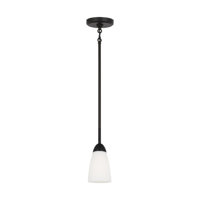 Generation Lighting 6120201-112 One Light Mini Pendant, Midnight Black