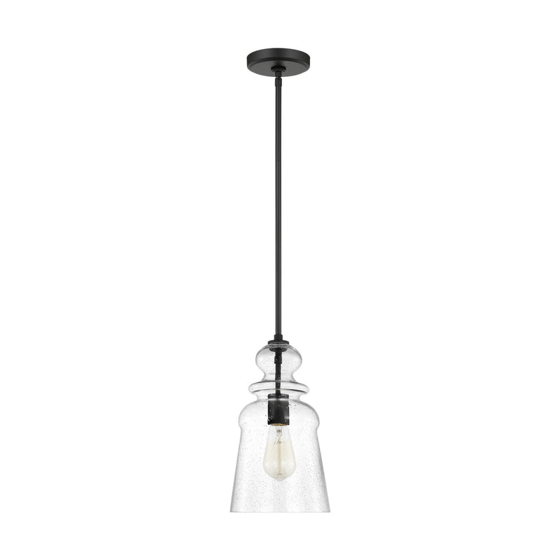 Generation Lighting 6536901-112 One Light Pendant, Midnight Black