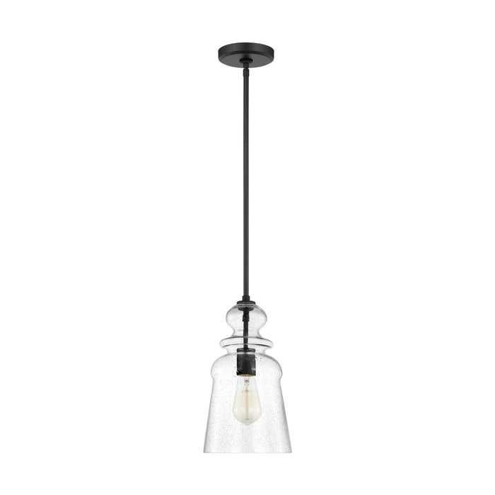 Generation Lighting 6536901-112 One Light Pendant, Midnight Black