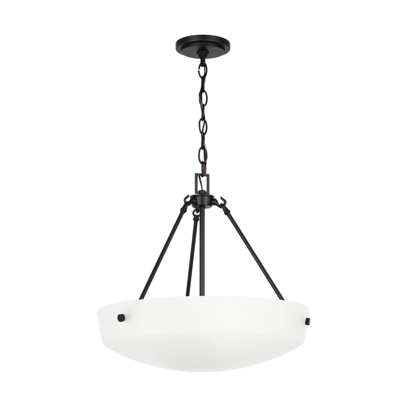 Generation Lighting 6615203-112 Three Light Pendant, Midnight Black