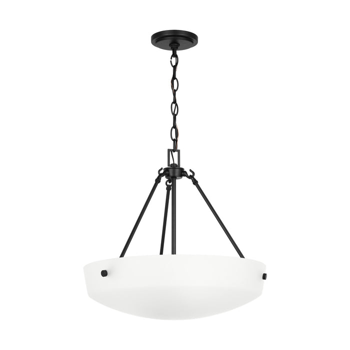 Generation Lighting 6615203-112 Three Light Pendant, Midnight Black