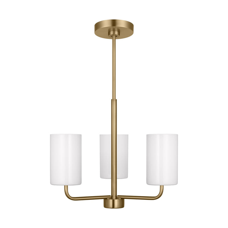Generation Lighting GLC1003SB Three Light Chandelier, Satin Bronze