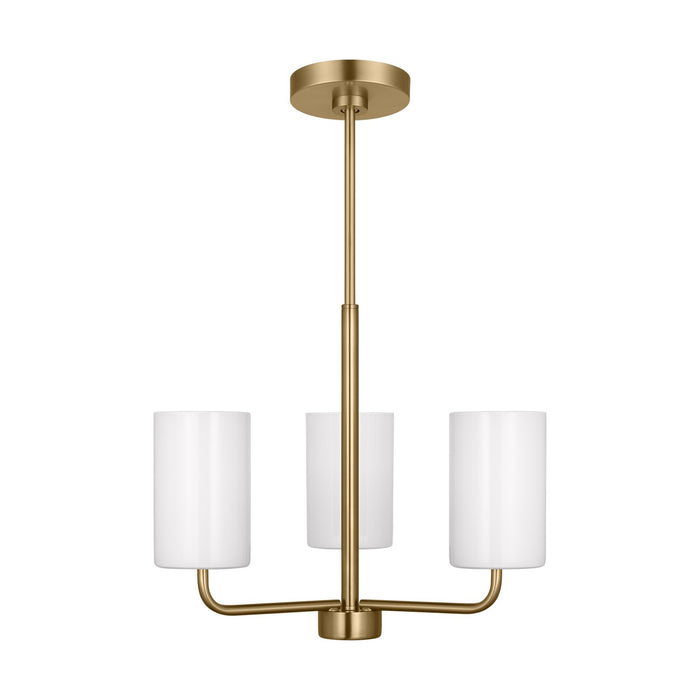 Generation Lighting GLC1003SB Three Light Chandelier, Satin Bronze