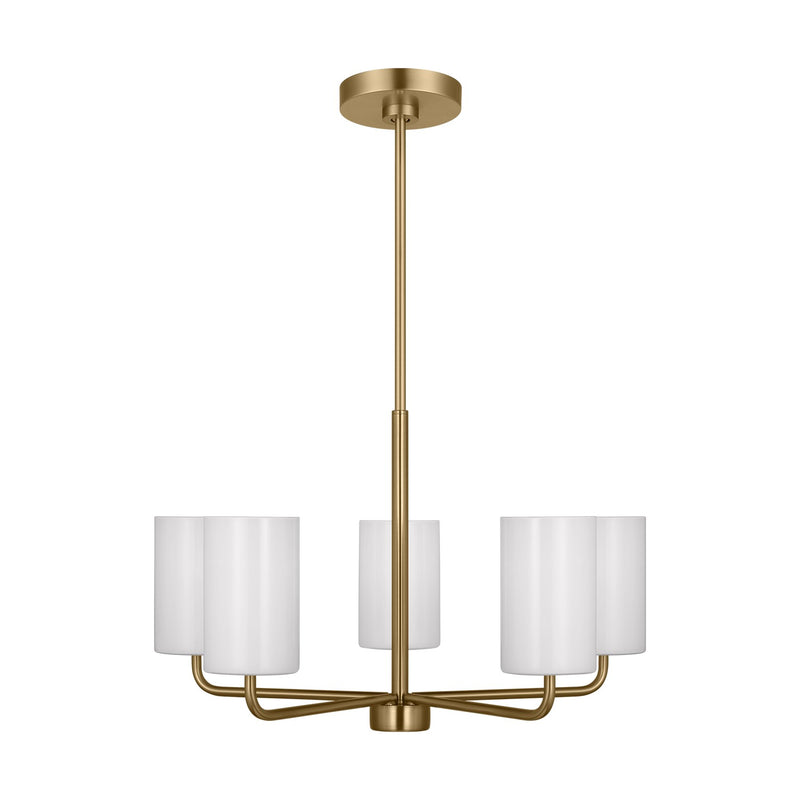 Generation Lighting GLC1015SB Five Light Chandelier, Satin Bronze