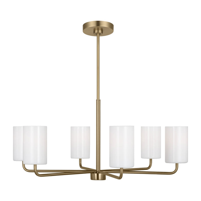 Generation Lighting GLC1026SB Six Light Chandelier, Satin Bronze