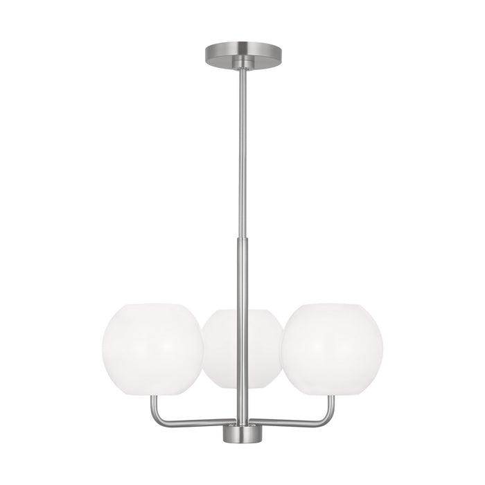 Generation Lighting GLC1043BS Three Light Chandelier, Brushed Steel
