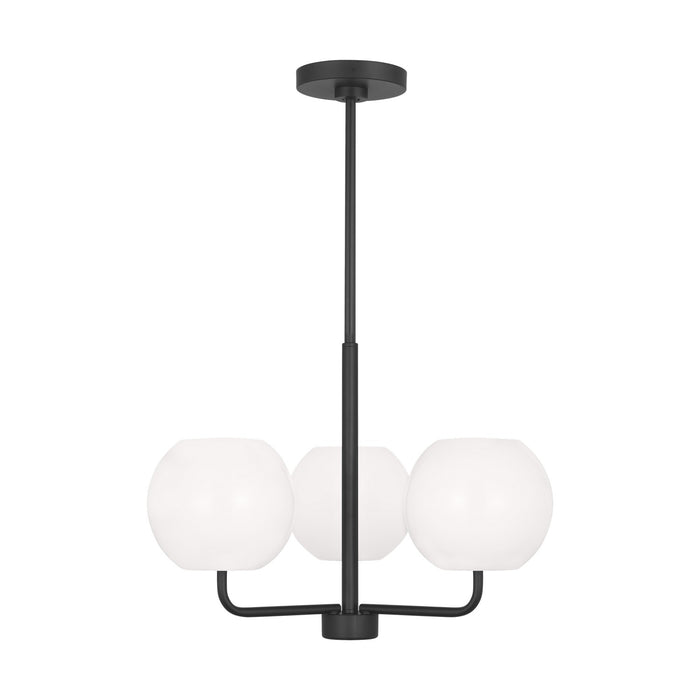 Generation Lighting GLC1043MBK Three Light Chandelier, Midnight Black