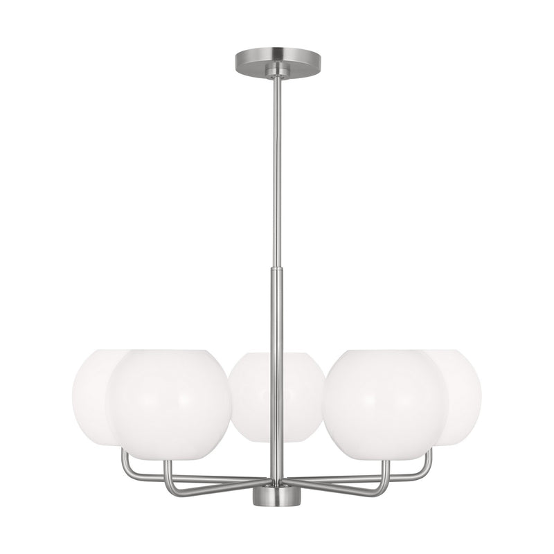 Generation Lighting GLC1055BS Five Light Chandelier, Brushed Steel