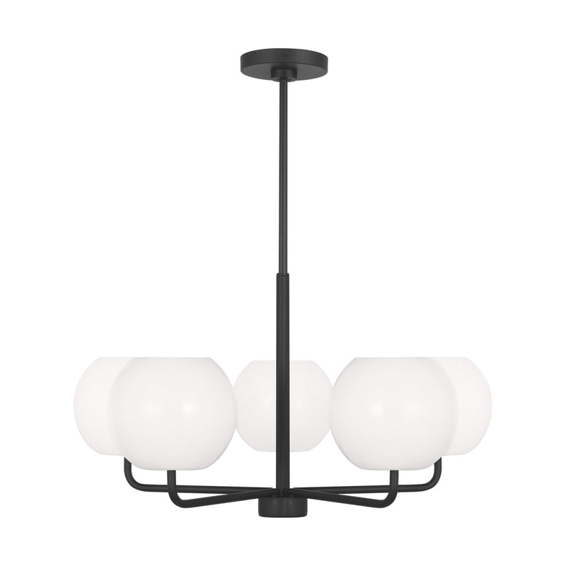 Generation Lighting GLC1055MBK Five Light Chandelier, Midnight Black