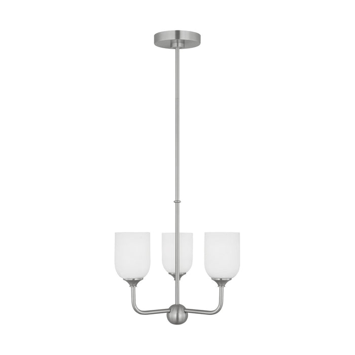 Generation Lighting GLC1073BS Three Light Chandelier, Brushed Steel
