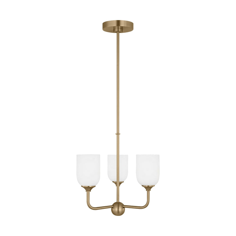 Generation Lighting GLC1073SB Three Light Chandelier, Satin Bronze