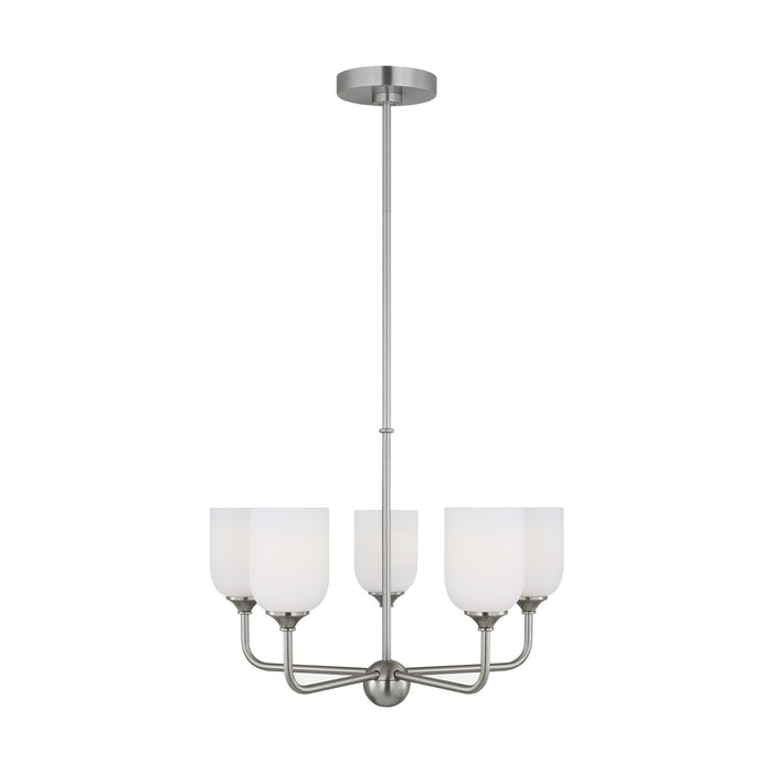 Generation Lighting GLC1085BS Five Light Chandelier, Brushed Steel