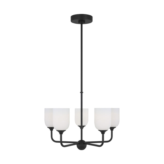 Generation Lighting GLC1085MBK Five Light Chandelier, Midnight Black