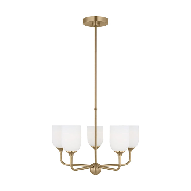Generation Lighting GLC1085SB Five Light Chandelier, Satin Bronze