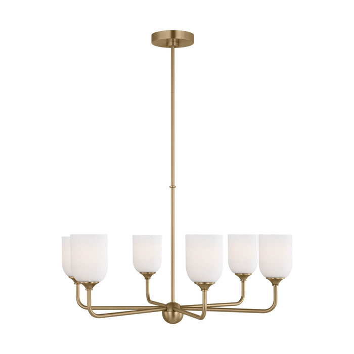 Generation Lighting GLC1096SB Six Light Chandelier, Satin Bronze