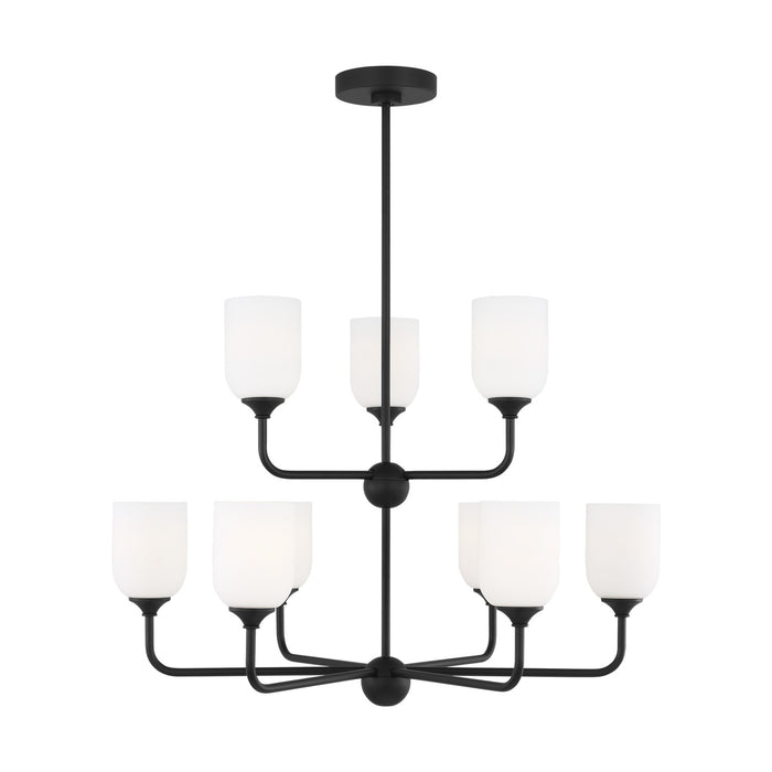 Generation Lighting GLC1109MBK Nine Light Chandelier, Midnight Black