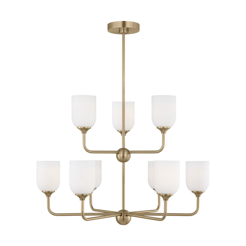 Generation Lighting GLC1109SB Nine Light Chandelier, Satin Bronze