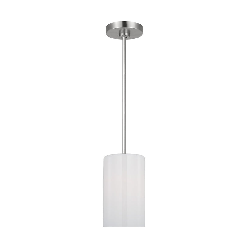 Generation Lighting GLP1001BS One Light Mini Pendant, Brushed Steel