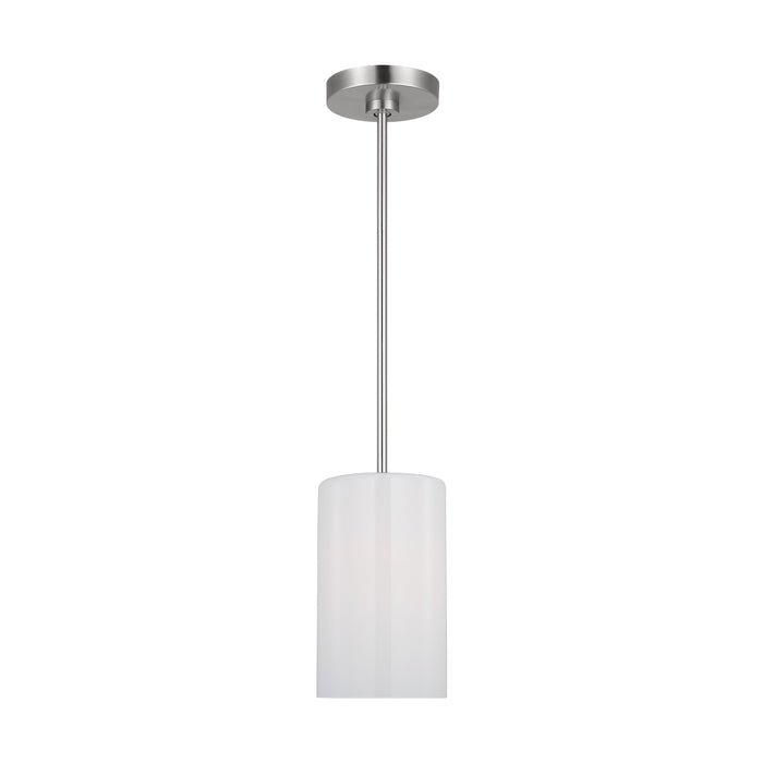 Generation Lighting GLP1001BS One Light Mini Pendant, Brushed Steel