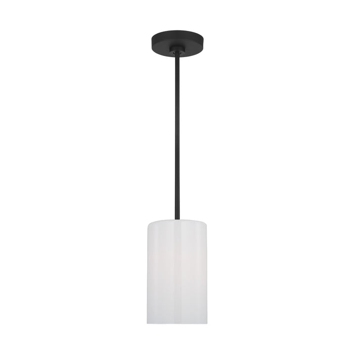 Generation Lighting GLP1001MBK One Light Mini Pendant, Midnight Black