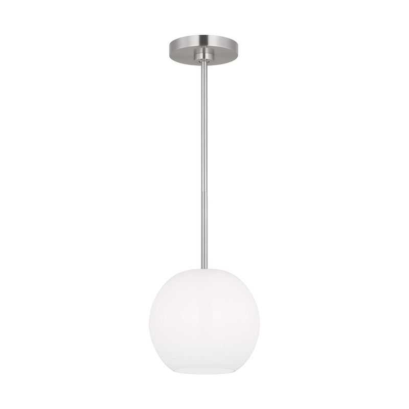 Generation Lighting GLP1011BS One Light Mini Pendant, Brushed Steel